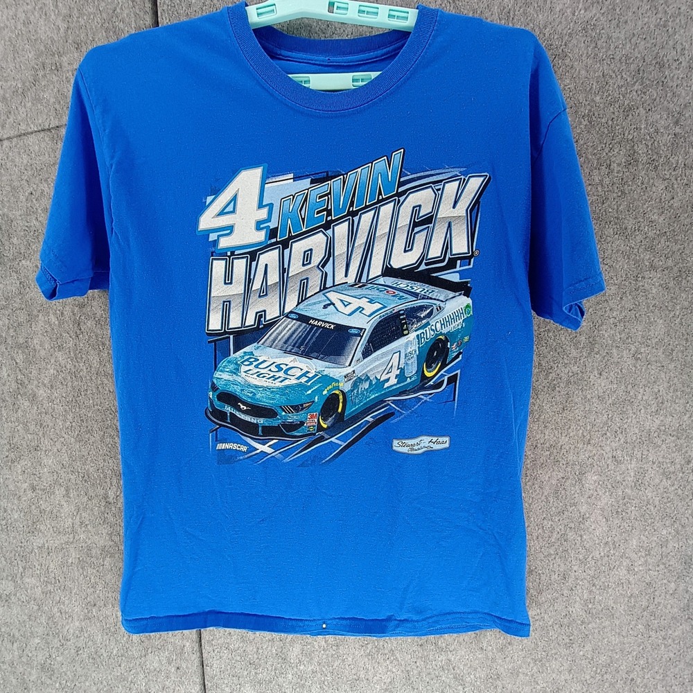 Stewart-Haas Racing Kevin Harvick 4 NASCAR Busch Light Blue Graphic T-Shirt L